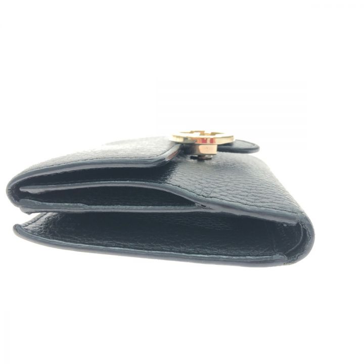 グッチ GUCCI 二つ折り 財布 インターロッキング 黒 箱付 コンパクト