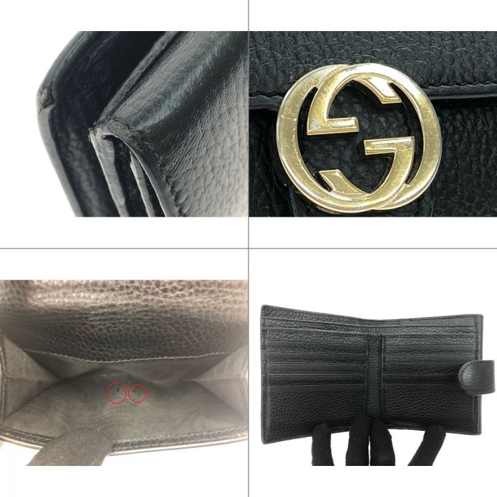 中古】 GUCCI グッチ レディース 二つ折り財布 アウトレット インターロッキングG 598167 ブラック｜総合リサイクルショップ  なんでもリサイクルビッグバン オンラインストア