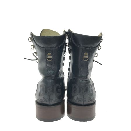  DOLCE & GABBANA ドルチェアンドガッバーナ メンズブーツ レースアップブーツ 編み上げ 25㎝ ブラック