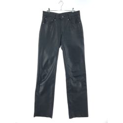 ▼▼ Schott ショット メンズ レザーパンツ 裏地破れ有り 32インチ ブラック Cランク