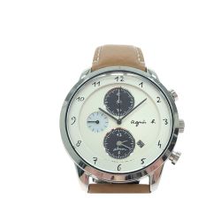 ▼▼ agnes b アニエスベー メンズ腕時計 クオーツ クロノグラフ SOLER V1720Aw0 Bランク