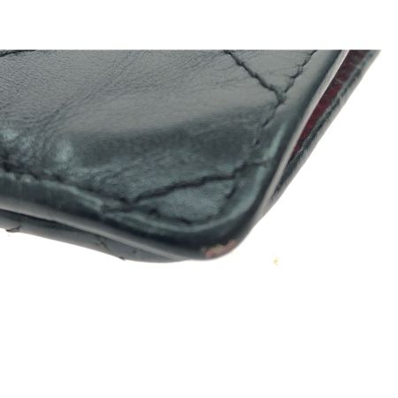  CHANEL シャネル レディース 二つ折り長財布 カンボンライン ラムスキン ブラック×ピンク