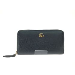 ▼▼ GUCCI グッチ レディース 長財布 ラウンドファスナー GG プチマーモント ゴールド金具 456117 496334 ブラック Bランク