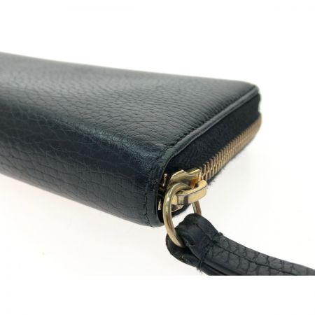 GUCCI グッチ レディース 長財布 ラウンドファスナー GG プチマーモント ゴールド金具 456117 496334 ブラック
