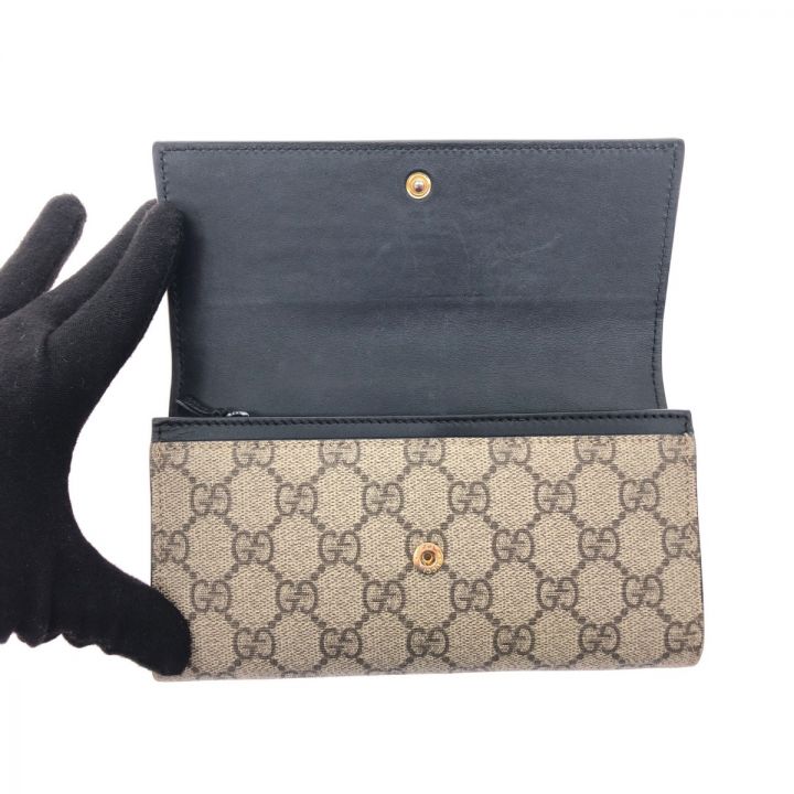 中古】 GUCCI グッチ ユニセックス 長財布 GGスプリーム コンチネンタルウォレット 410100 ベージュ×ブラック｜総合リサイクルショップ  なんでもリサイクルビッグバン オンラインストア