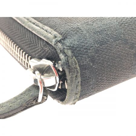  GUCCI グッチ レディース長財布 ラウンドファスナー グッチシマ キャンバス×レザー ブラック