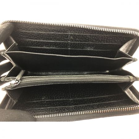  GUCCI グッチ レディース長財布 ラウンドファスナー グッチシマ キャンバス×レザー ブラック