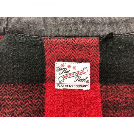  The Flat Head フラッドヘッド メンズ 長袖シャツ ワークシャツ ネル ブロックチェック サイズ36 ブラック×レッド