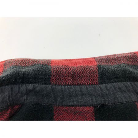  The Flat Head フラッドヘッド メンズ 長袖シャツ ワークシャツ ネル ブロックチェック サイズ36 ブラック×レッド