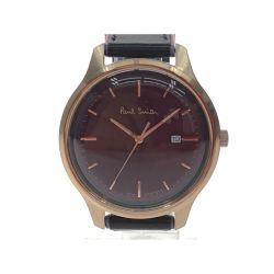 ▼▼ Paul Smith ポールスミス メンズ腕時計 クオーツ THE CITY デイト 2510-T023339 ブラウン Bランク