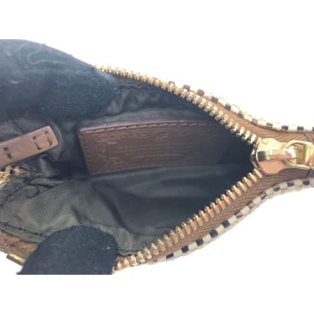  HUNTING WORLD ハンティングワールド ユニセックス コインケース キーリング付 メッシュキャンバス ベージュ