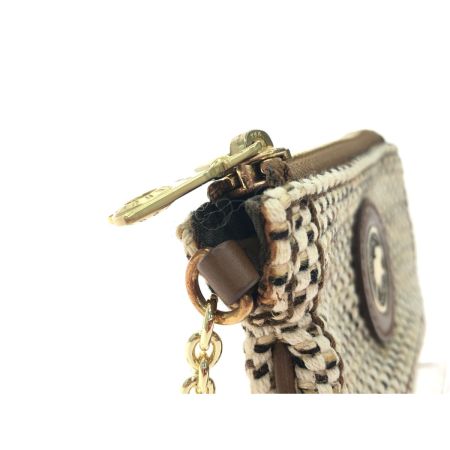  HUNTING WORLD ハンティングワールド ユニセックス コインケース キーリング付 メッシュキャンバス ベージュ