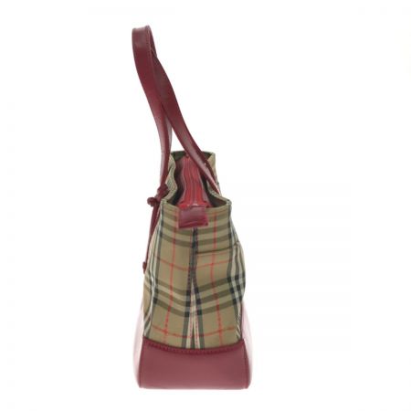  BURBERRY バーバリー ハンドバッグ チャームつき レッド