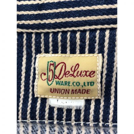  DELUXEWARE メンズ ヒッコリーネルシャツ HICKORY NEL SHIRT Lサイズ ブルー