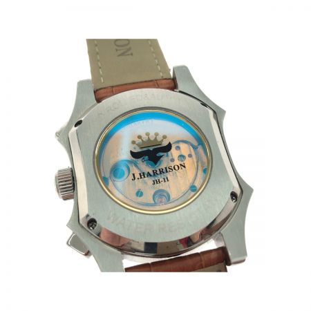  J.HARRISON メンズ腕時計 自動巻き 変形ケース クロノグラフ ベルト劣化有 JH-11LWB