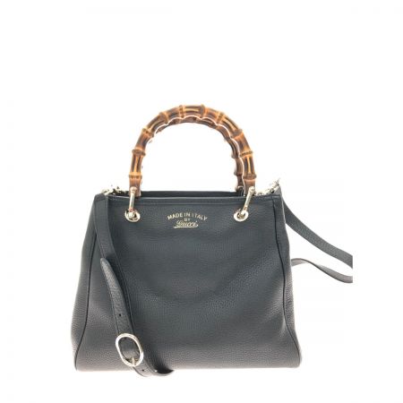  GUCCI グッチ レディース 2WAYバッグ ショルダー バンブーショッパー レザー 336032 ブラック