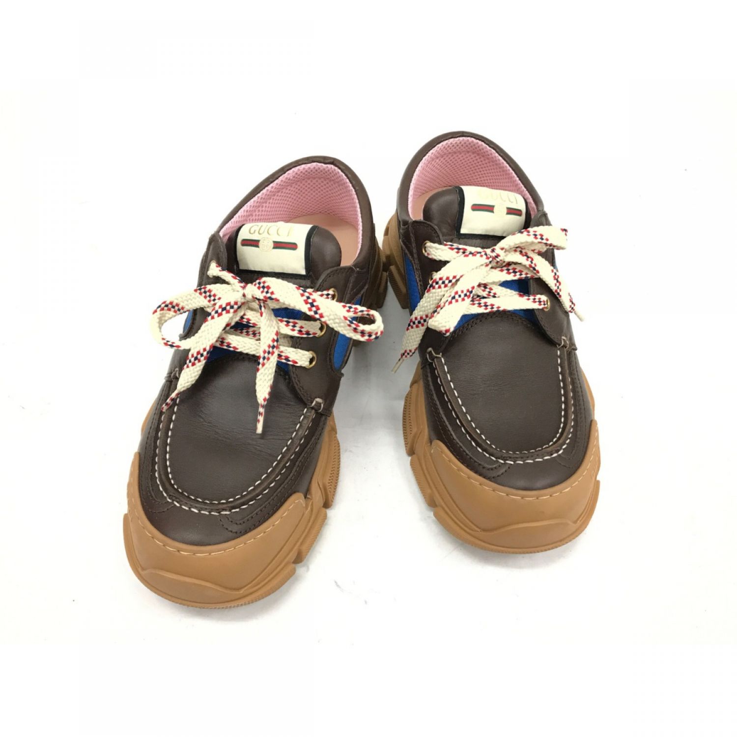 中古】 GUCCI グッチ ローカットスニーカー BOATREK 576048 ブラウン B