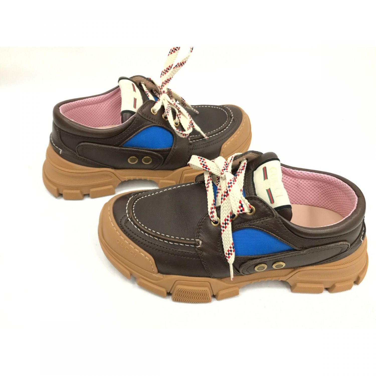 中古】 GUCCI グッチ ローカットスニーカー BOATREK 576048 ブラウン B