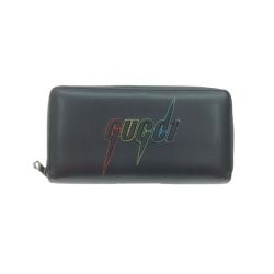 ▼▼ GUCCI グッチ ブレードロゴ 長財布 597677 ブラック Bランク