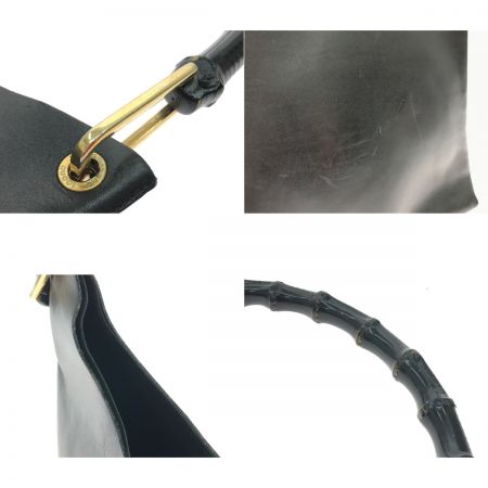  GUCCI グッチ ショルダーバッグ ポーチ付き バンブー 001.1553.1880 ブラック