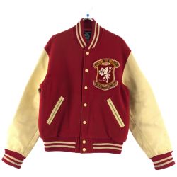 ▼▼ VAN ヴァン メンズ スタジアムジャンパー スタジャン ウール Lサイズ JW-10502 レッド Bランク