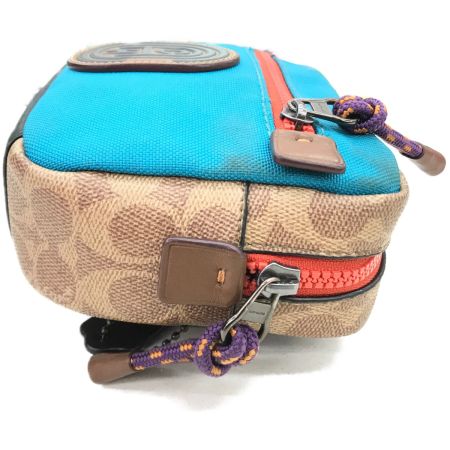  COACH コーチ ウエストポーチ シグネチャー 76157 ブルー×ベージュ