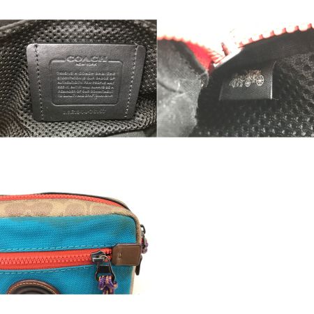  COACH コーチ ウエストポーチ シグネチャー 76157 ブルー×ベージュ