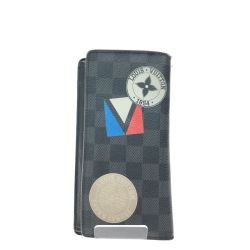 ▼▼ LOUIS VUITTON ルイヴィトン メンズ長財布 ダミエ ポルトフォイユブラザ イニシャル入 N64438 Cランク