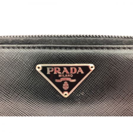  PRADA プラダ レディース 長財布 ラウンドファスナー トライアングルロゴプレート  ブラック
