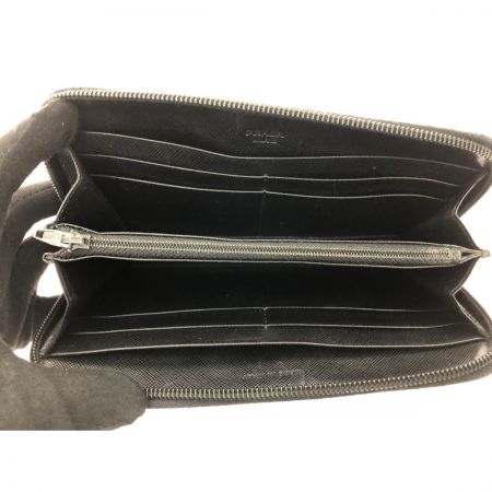  PRADA プラダ レディース 長財布 ラウンドファスナー トライアングルロゴプレート  ブラック