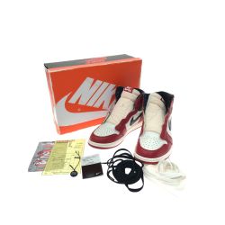 ▼▼ NIKE ナイキ メンズ スニーカー エア ジョーダン I レトロ ハイ シカゴ ロスト アンド ファウンド DZ5485-612 レッド Aランク