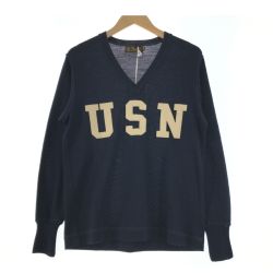 ▼▼ FREE WHEELERS フリーホイーラーズ V NECK JERSEY U.S.N. B.N.Y. SIZE 38 ネイビー Aランク