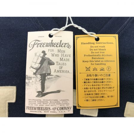  FREE WHEELERS フリーホイーラーズ V NECK JERSEY U.S.N. B.N.Y. SIZE 38 ネイビー