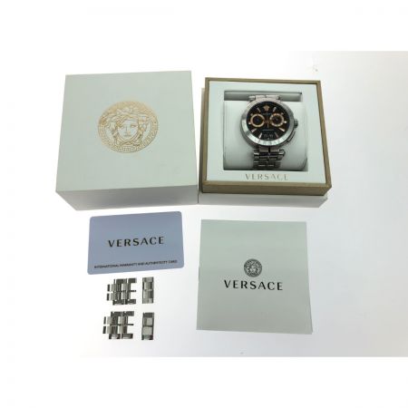  VERSACE ベルサーチ メンズ 腕時計 クオーツ クロノグラフ アイオン VE1D ブラック