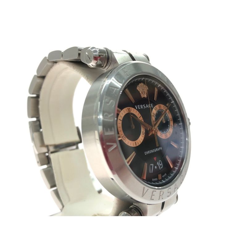VERSACE ベルサーチ メンズ 腕時計 クオーツ クロノグラフ アイオン VE1D ブラック