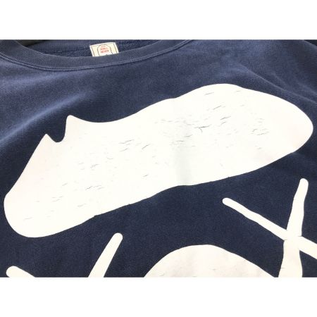  A BATHING APE アベイシングエイプ カウズ スウェット SIZE L プリント割れあり ネイビー