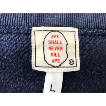  A BATHING APE アベイシングエイプ カウズ スウェット SIZE L プリント割れあり ネイビー