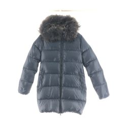 ▼▼ DUVETICA デュベティカ レディース ダウンコート フード ファー付 SIZE 42 01618879 ネイビー Bランク