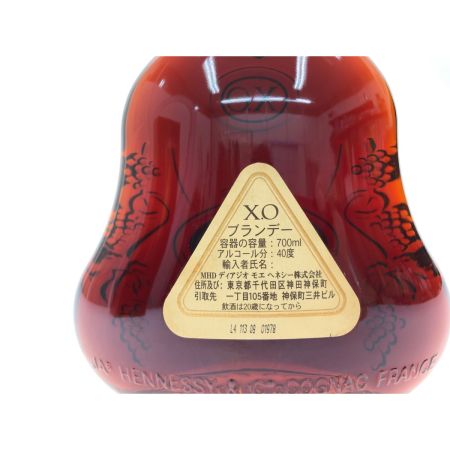  Hennessy ヘネシー 蒸留酒 ブランデー コニャック XO 金キャップ クリアボトル 700ml 箱付 未開栓