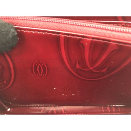  Cartier カルティエ レディース 長財布 ラウンドファスナー ハッピーバースデー エナメル ボルドー