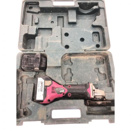  HITACHI 日立 コードレス式 18V ディスクグラインダー 2012年製 充電池2個 ケース付 G18DSL ショッキングピンク