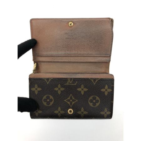  LOUIS VUITTON ルイヴィトン レディース 二つ折り財布 モノグラム ポルト モネ・ビエ トレゾール M61730 ブラウン