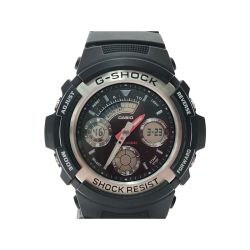 ▼▼ CASIO カシオ メンズ腕時計 クオーツ G-SHOCK Gショック デジアナウォッチ ベーシック AW-590 ブラック Aランク