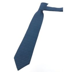 ▼▼ BVLGARI ブルガリ メンズ ネクタイ シルク100％ 幾何学模様 フラワー オブ ライフ ブルー Bランク