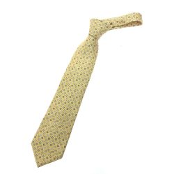 ▼▼ BVLGARI ブルガリ メンズ ネクタイ シルク100％ イタリア製 イエロー Aランク