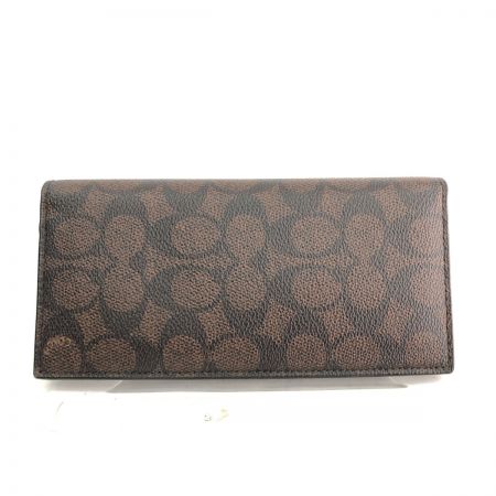  COACH コーチ メンズ 二つ折り長財布 ミッドナイトシグネチャー アウトレット  74939 ブラウン