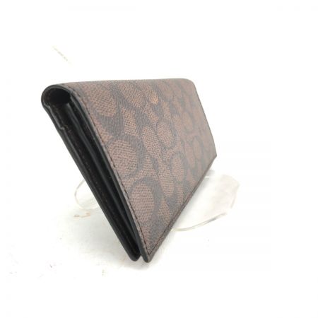  COACH コーチ メンズ 二つ折り長財布 ミッドナイトシグネチャー アウトレット  74939 ブラウン