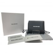  BALENCIAGA バレンシアガ ユニセックス 二つ折り財布 キャッシュバイフォールドウォレット 650879  ブラック Bランク
