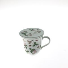  Wedgwood ウェッジウッド WILD STRAWBERRY ワイルドストロベリー フタ付マグカップ Aランク