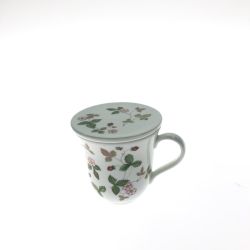 ▼▼ Wedgwood ウェッジウッド WILD STRAWBERRY ワイルドストロベリー フタ付マグカップ Aランク